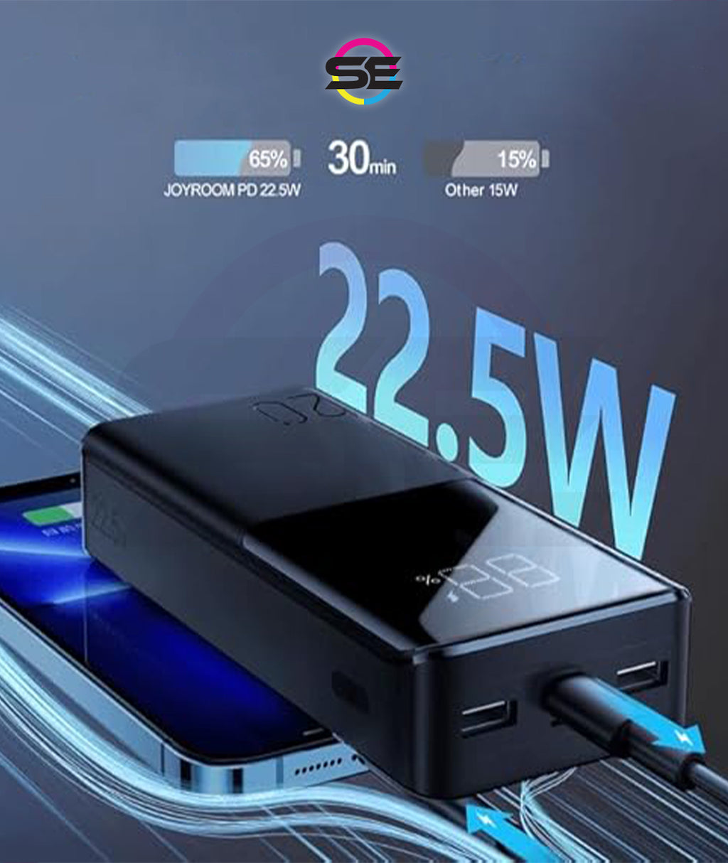 Joyroom JR-QP192 20000mAh 22.5W Power Bank with LCD Display – Black