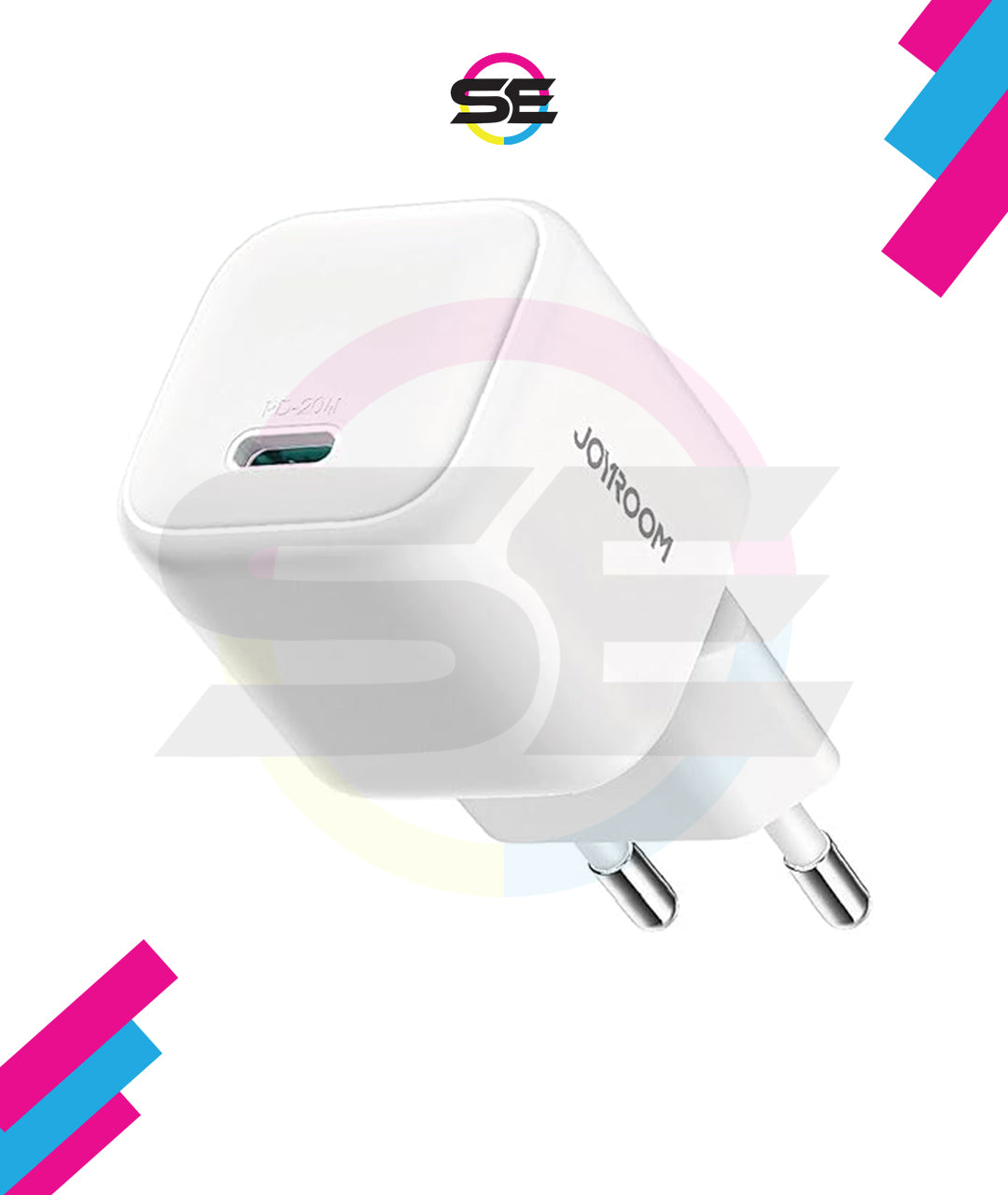Joyroom JR-TCG08 20W PD GaN Fast Charger – Mini EU Plug Adapter – White