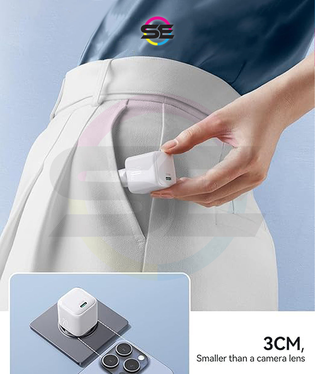 Joyroom JR-TCG08 20W PD GaN Fast Charger – Mini EU Plug Adapter – White
