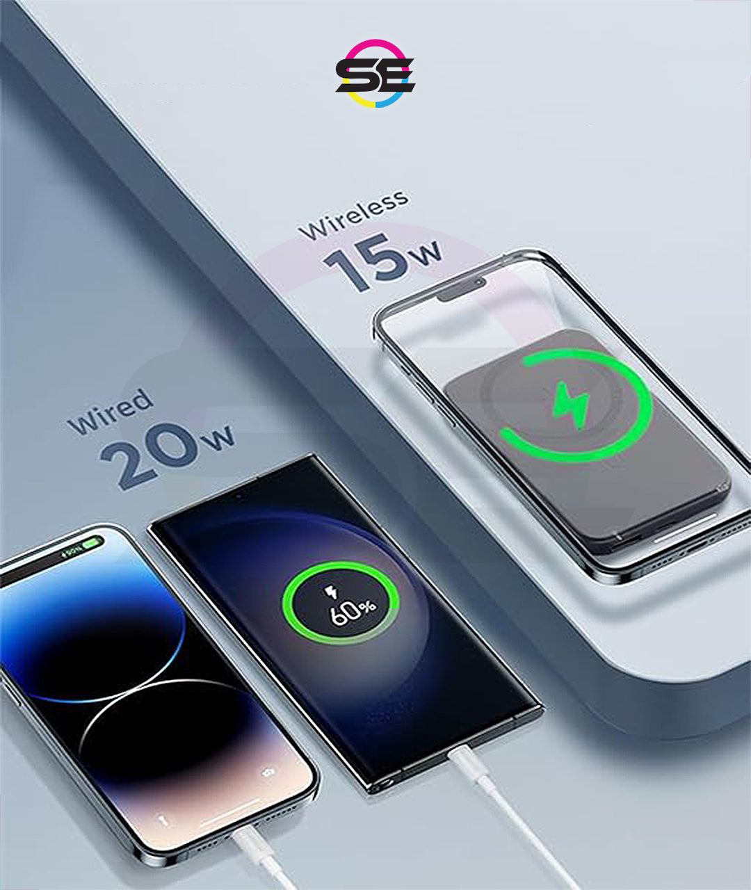 Joyroom JR-W020 20W PD Magnetic Wireless Power Bank, 10,000 mAh Fast Charging Portable Charger, MagSafe-Compatible, USB-C Power Delivery, Qi Wireless Charging – Black | 12-Month Warranty