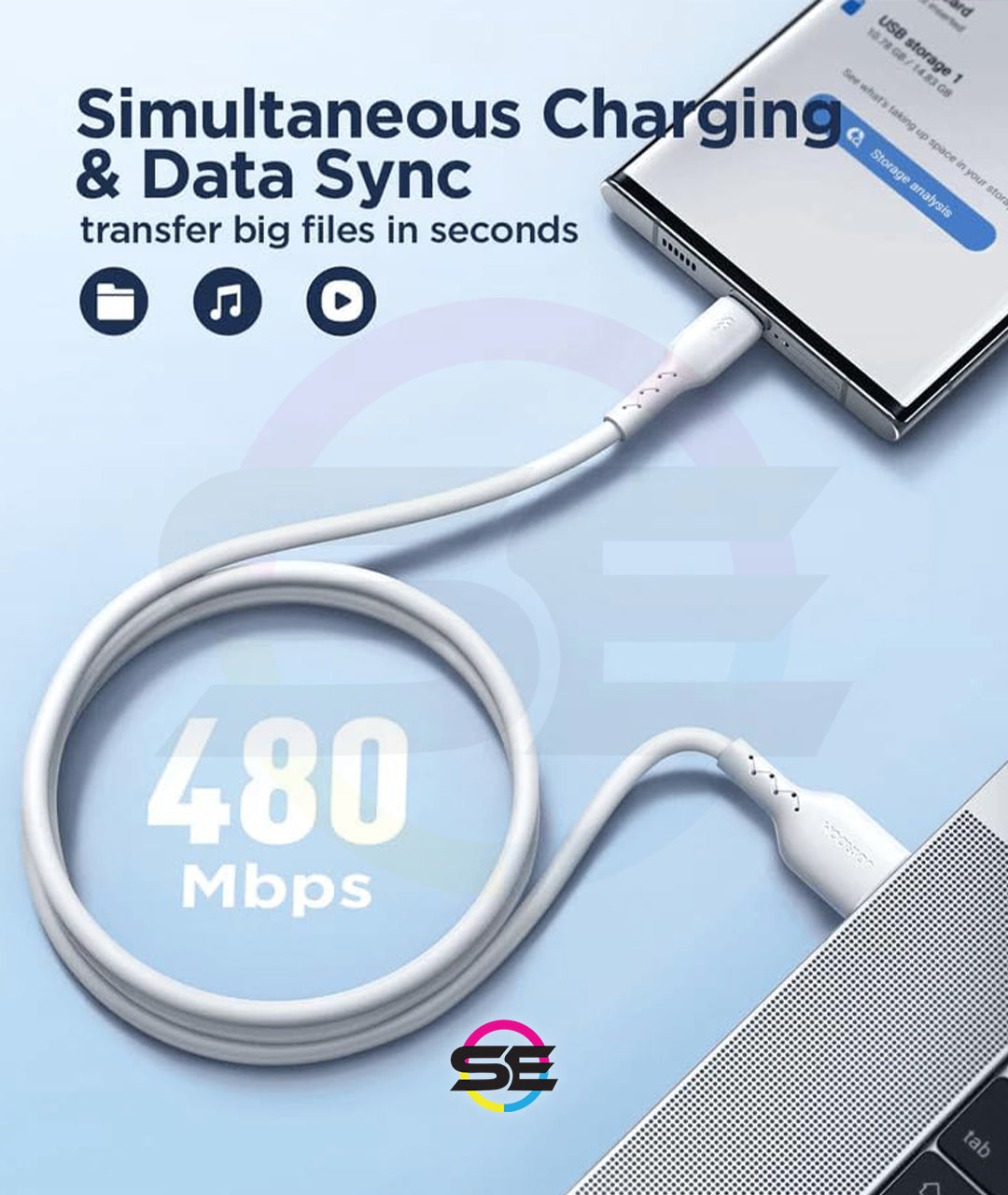 Joyroom S-A26 Flash-Charge Series 60W USB-C to USB-C Fast Charging Cable 1m Nylon Braided Black