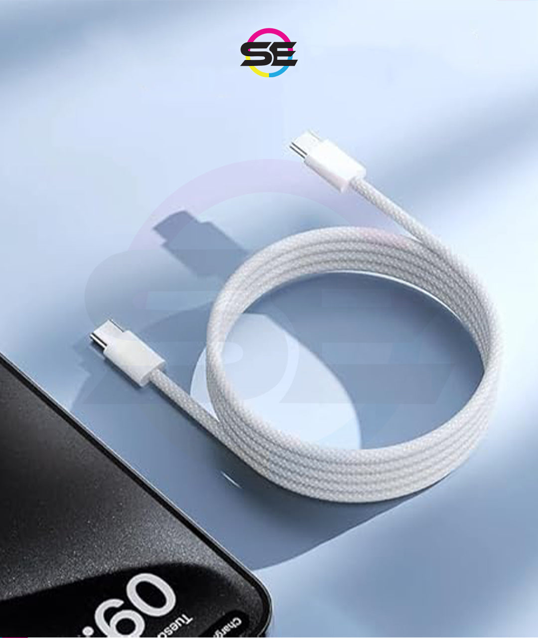 Joyroom S-A45 Ben Series 60W Braided Type-C to Type-C Fast Charging Cable 1M – White