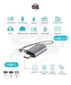 Joyroom S-H151 OTG USB 3.2 Gen 1 (Male) to USB-C (Female) Adapter – Black