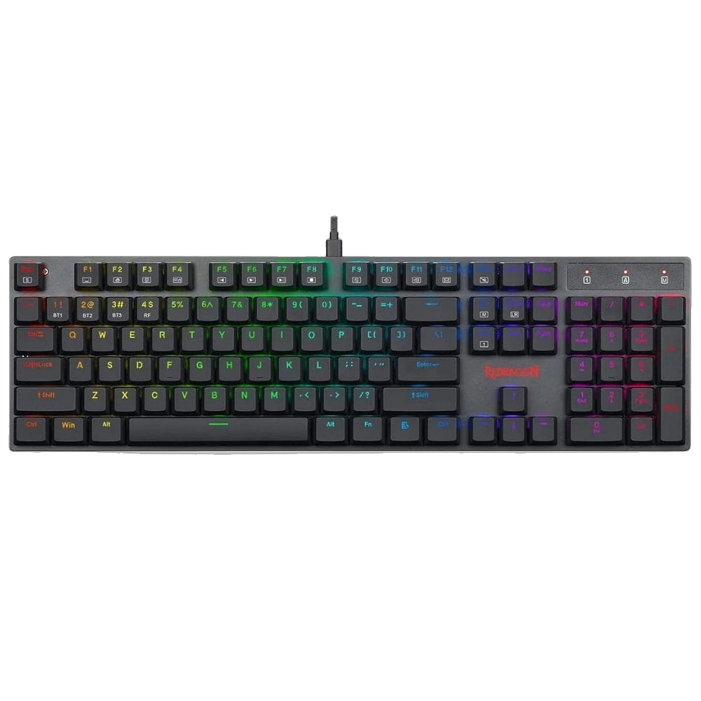 Redragon K535 APAS RGB Low Profile Wired Mechanical Gaming Keyboard – 104 Keys, Blue Switch, Macro – Black