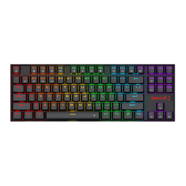 Redragon K552 KUMARA PRO RGB Wireless Mechanical Gaming Keyboard – 87 Keys TKL, Red Switch – Black