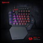Redragon K585 DITI One-Handed RGB Mechanical Gaming Keyboard – 42 Keys, Blue Switch, 7 Macro Keys, Detachable Wrist Rest – Black