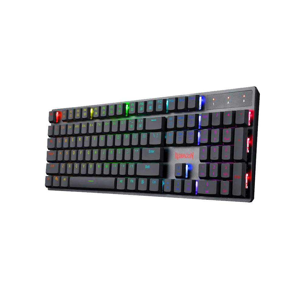 Redragon K535 APAS RGB Low Profile Wired Mechanical Gaming Keyboard – 104 Keys, Blue Switch, Macro – Black