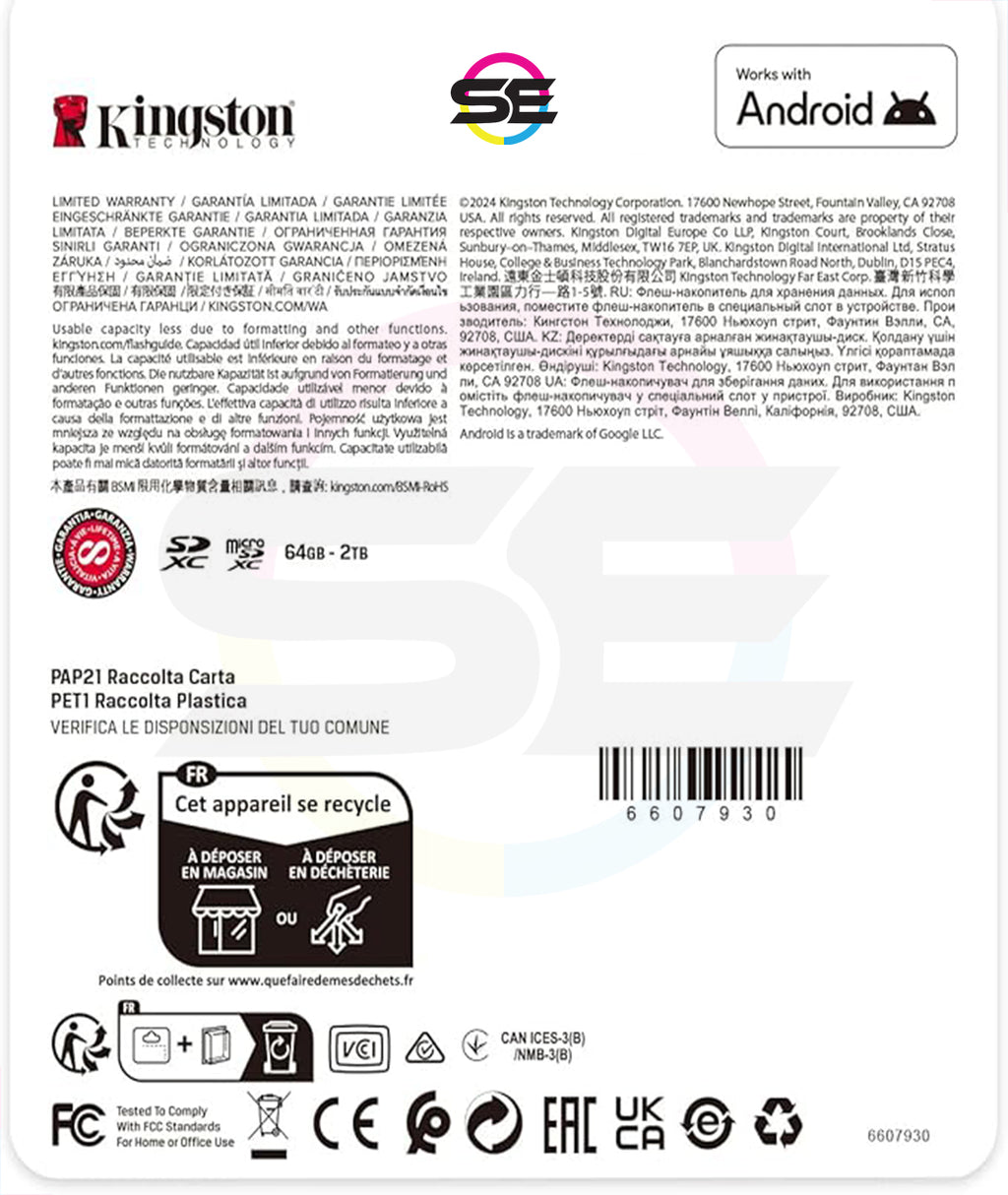 Kingston Canvas Select Plus microSD Memory Card 64GB - SDCS3/64GB