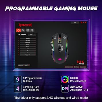 Redragon M914-RGB Tri-Mode Wireless Gaming Mouse
