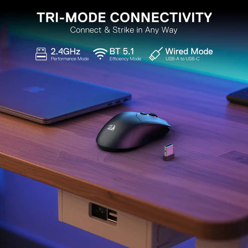 Redragon M995GB-LIT FYZU Lite Tri-Mode Wireless Gaming Mouse – 10K DPI 51g Ultra-Light