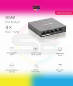 Mercusys MS105GP 5-Port Gigabit Desktop Switch with 4-Port PoE+
