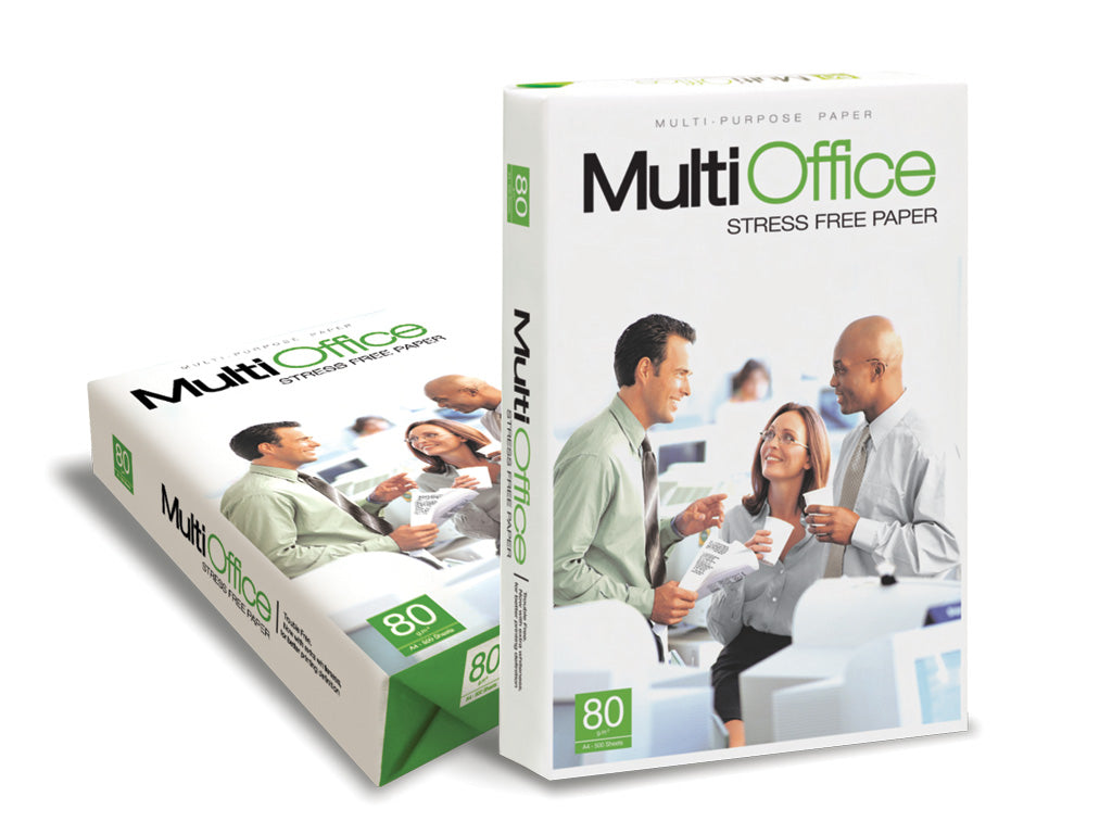 MultiOffice A4 80gsm Stress-Free Multipurpose Office Paper - Single Ream (500 Sheets)