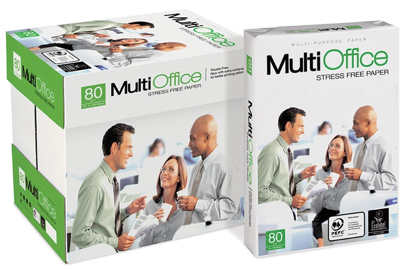 MultiOffice A4 80gsm Stress-Free Multipurpose Office Paper - Box of 5 Reams