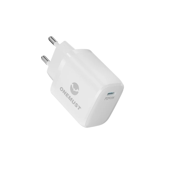 Onemust OM-A04 PD 20W USB-C Fast Charger - White / Black