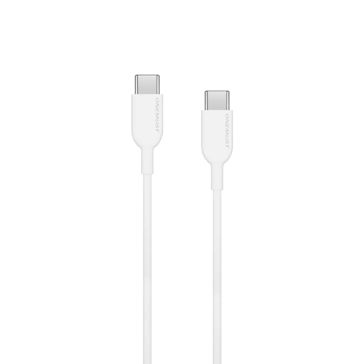 Onemust OM-C05 Type-C to Type-C Cable – 60W Fast Charge TPE 1M (White)