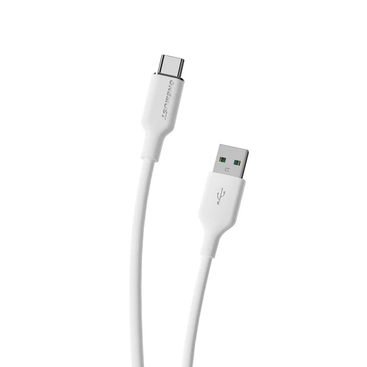 Onemust OM-C24 Type-C Data Cable – 3A Fast Charge 480Mbps Silicone 1M (White)