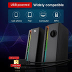 Redragon GS580 Calliope RGB Gaming Desktop Speakers – 2.0 Channel Stereo, 5Wx2, Independent Volume Knob, USB Powered + 3.5mm AUX – Black