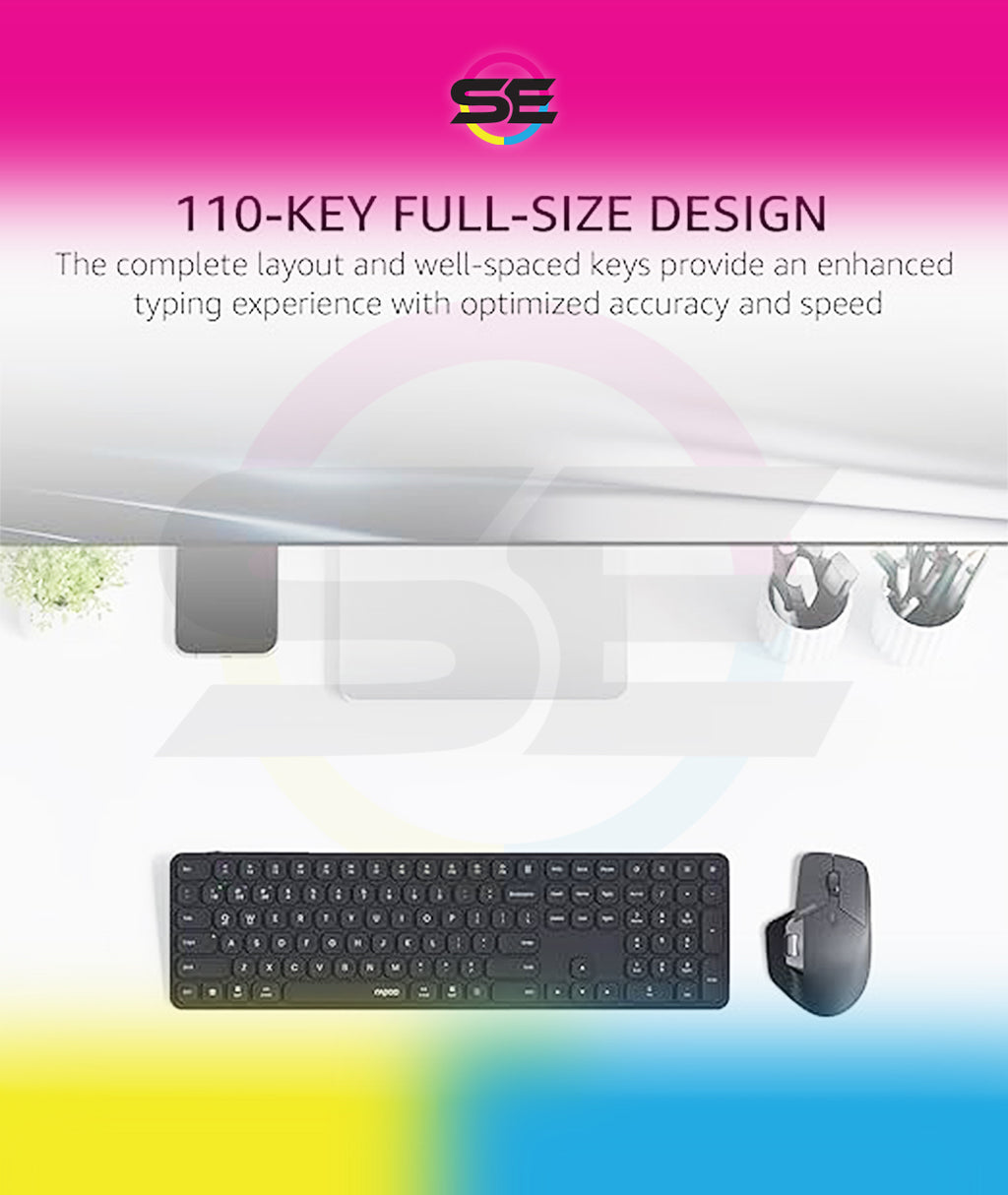 Rapoo 9560M Multi-mode Wireless Ultra-slim Keyboard & Mouse Combo
