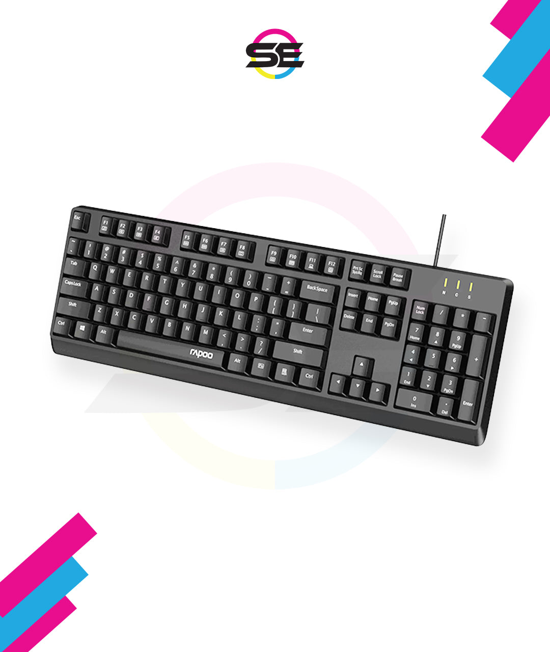 Rapoo NK1900 Wired Keyboard - Spill-resistant Multimedia