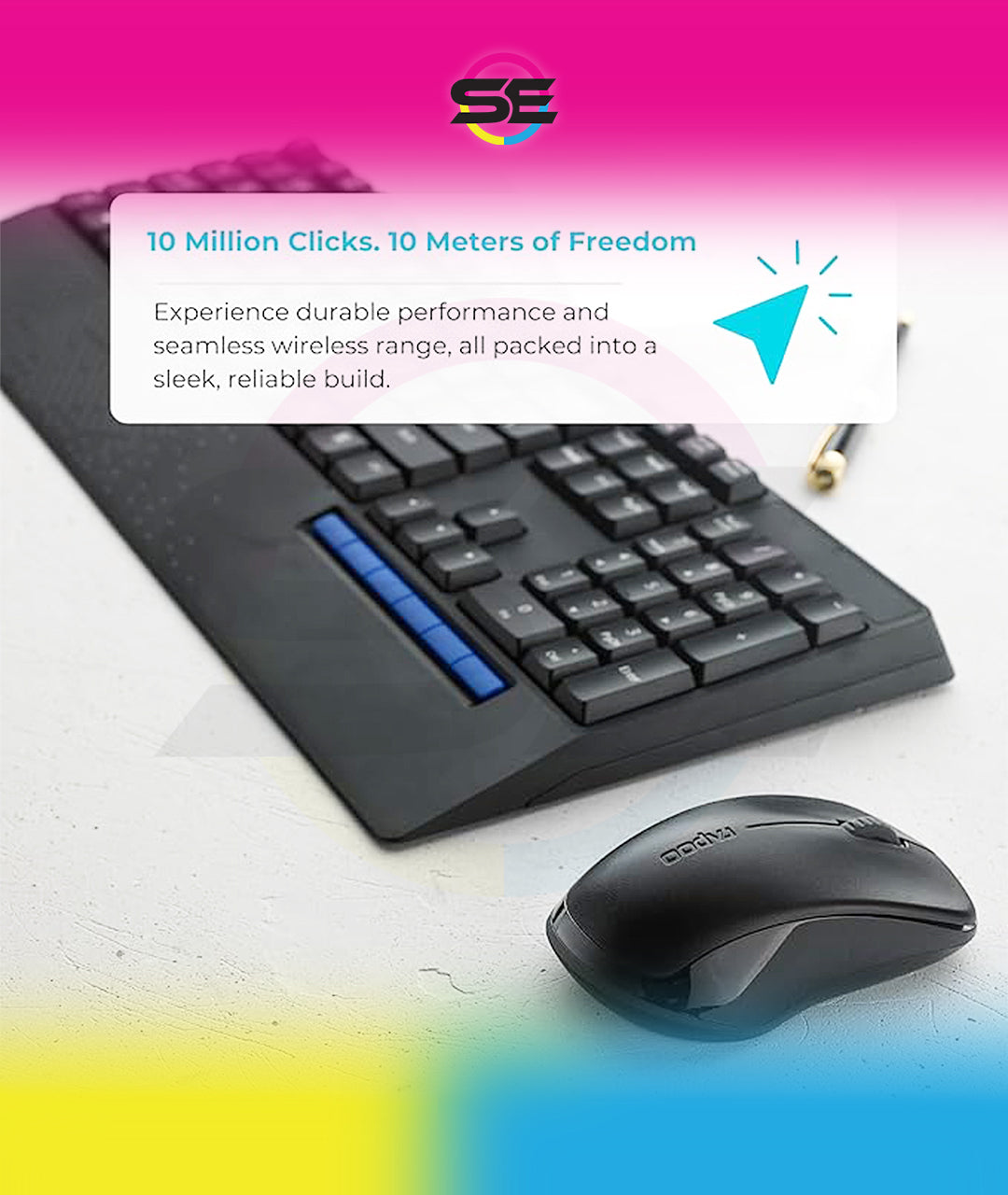 Rapoo X1960 Wireless Silent Keyboard & Mouse Combo 1000DPI