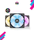 Redragon 120mm RGB Case Fan 3-Pack – 15 LEDs, 7 Colors, 1200 RPM, Super Quiet High Airflow, Wireless Remote Fan Speed Control, 6-PIN Connector – Black