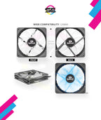 Redragon 120mm RGB Case Fan 3-Pack – 15 LEDs, 7 Colors, 1200 RPM, Super Quiet High Airflow, Wireless Remote Fan Speed Control, 6-PIN Connector – Black
