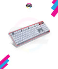 Redragon A101 104-Key Replacement Keycaps – ABS Backlit-Compatible, Cherry MX Compatible, Laser Engraved, Dragon Logo on W Key, Red Keycap Puller Included – White