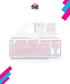 Redragon A101 104-Key Replacement Keycaps – ABS Backlit-Compatible, Cherry MX Compatible, Laser Engraved, Dragon Logo on W Key, Red Keycap Puller Included – White