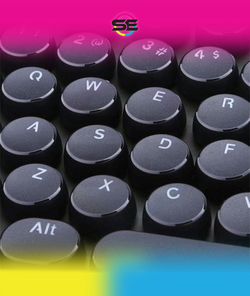 Redragon A101 104-Key Round Typewriter-Style Replacement Keycaps – Retro Circular Design, Cherry MX Compatible, Keycap Puller Included – Black