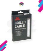 Redragon A115 Coiled USB-C Keyboard Cable – Double-Sleeved, Professional Reversed Coil, Aviator Connector, Gold-Plated USB-A – Space Gray / White