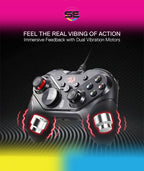 Redragon G710 RIFT Wired Gaming Controller – Dual Vibration, Rapid Trigger, 4 Programmable Macro Keys, Adjustable Joystick Heights – PC, Android & Nintendo Switch