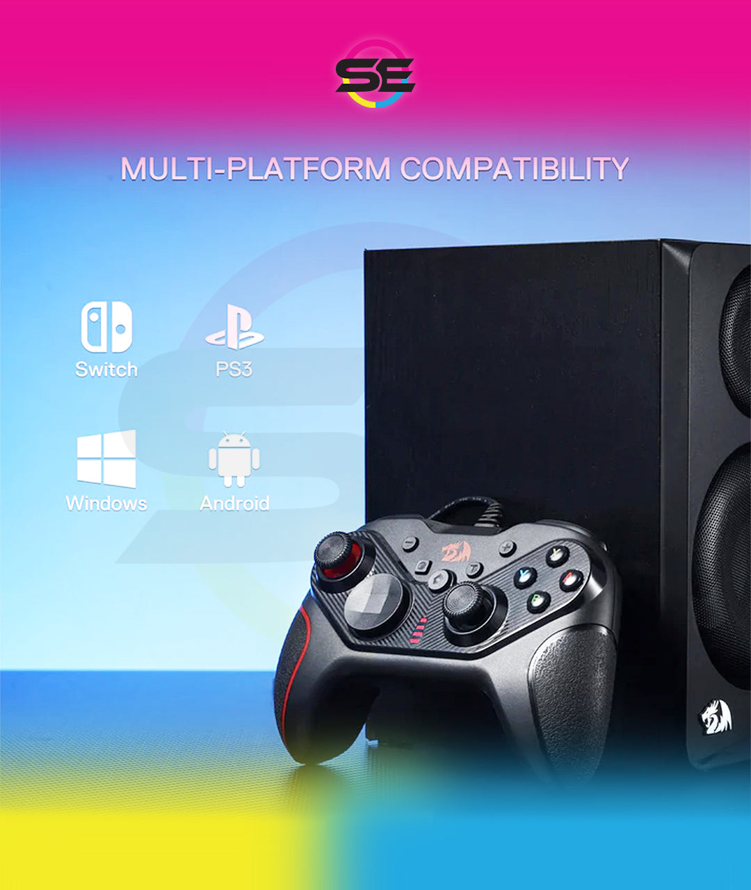 Redragon G710 RIFT Wired Gaming Controller – Dual Vibration, Rapid Trigger, 4 Programmable Macro Keys, Adjustable Joystick Heights – PC, Android & Nintendo Switch