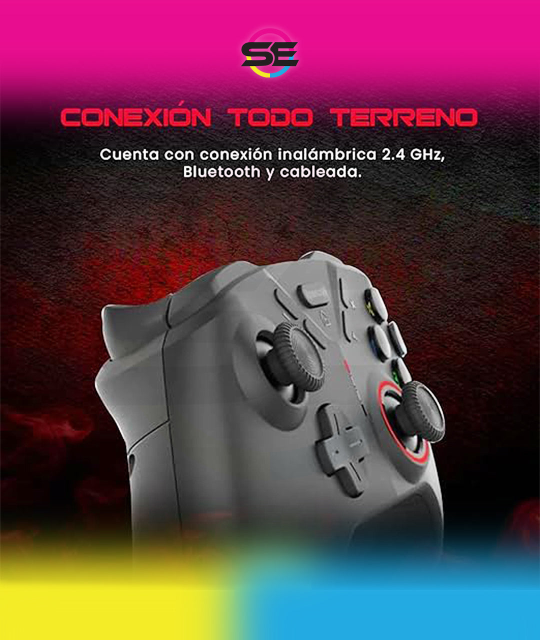 Redragon G711 Forge Wireless Gaming Controller – Bluetooth, 2.4GHz & USB-C, 8H Battery, RGB, Programmable Buttons, Removable Joysticks – PC, Switch, PS3/4, iOS & Android