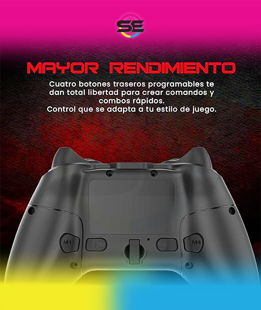 Redragon G711 Forge Wireless Gaming Controller – Bluetooth, 2.4GHz & USB-C, 8H Battery, RGB, Programmable Buttons, Removable Joysticks – PC, Switch, PS3/4, iOS & Android
