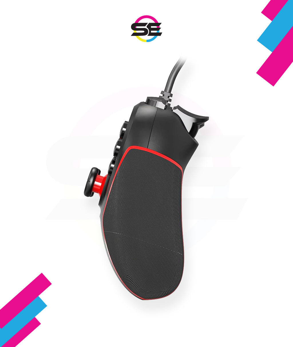 Redragon G713 Ephemera Wired Gaming Controller – Dual Vibration, Programmable Macro Button, Ergonomic Design – PC & Android – Black/Red