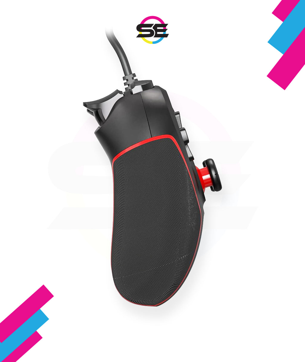 Redragon G713 Ephemera Wired Gaming Controller – Dual Vibration, Programmable Macro Button, Ergonomic Design – PC & Android – Black/Red