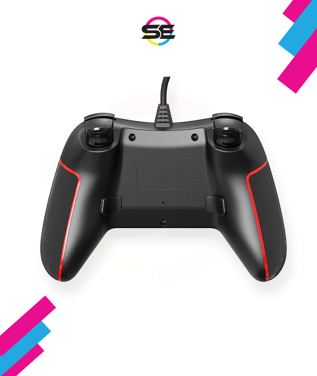Redragon G713 Ephemera Wired Gaming Controller – Dual Vibration, Programmable Macro Button, Ergonomic Design – PC & Android – Black/Red