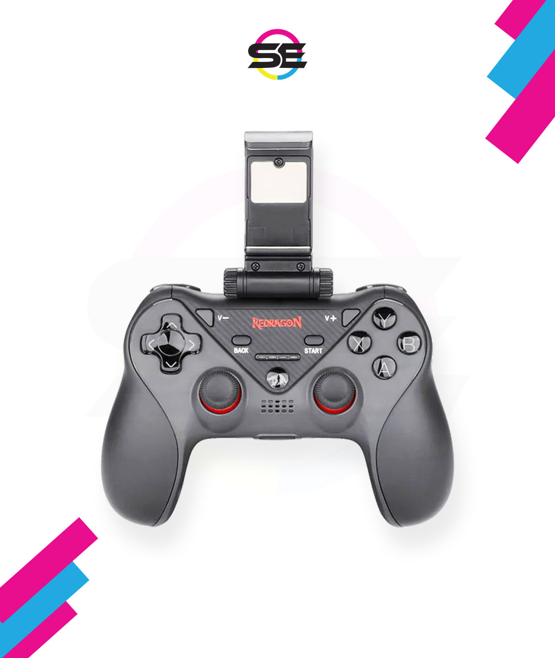 Redragon G812 Ceres Wireless Bluetooth Gaming Controller with Phone Clip – Dual Vibration, Dual Analog Joysticks – PC, Android, iOS, PS4, Switch & TV Box
