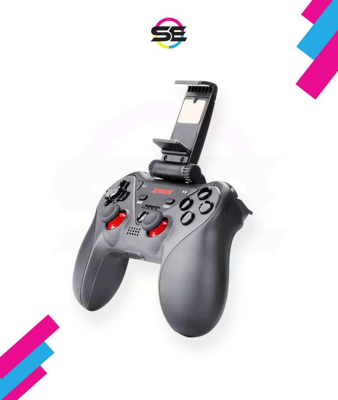 Redragon G812 Ceres Wireless Bluetooth Gaming Controller with Phone Clip – Dual Vibration, Dual Analog Joysticks – PC, Android, iOS, PS4, Switch & TV Box