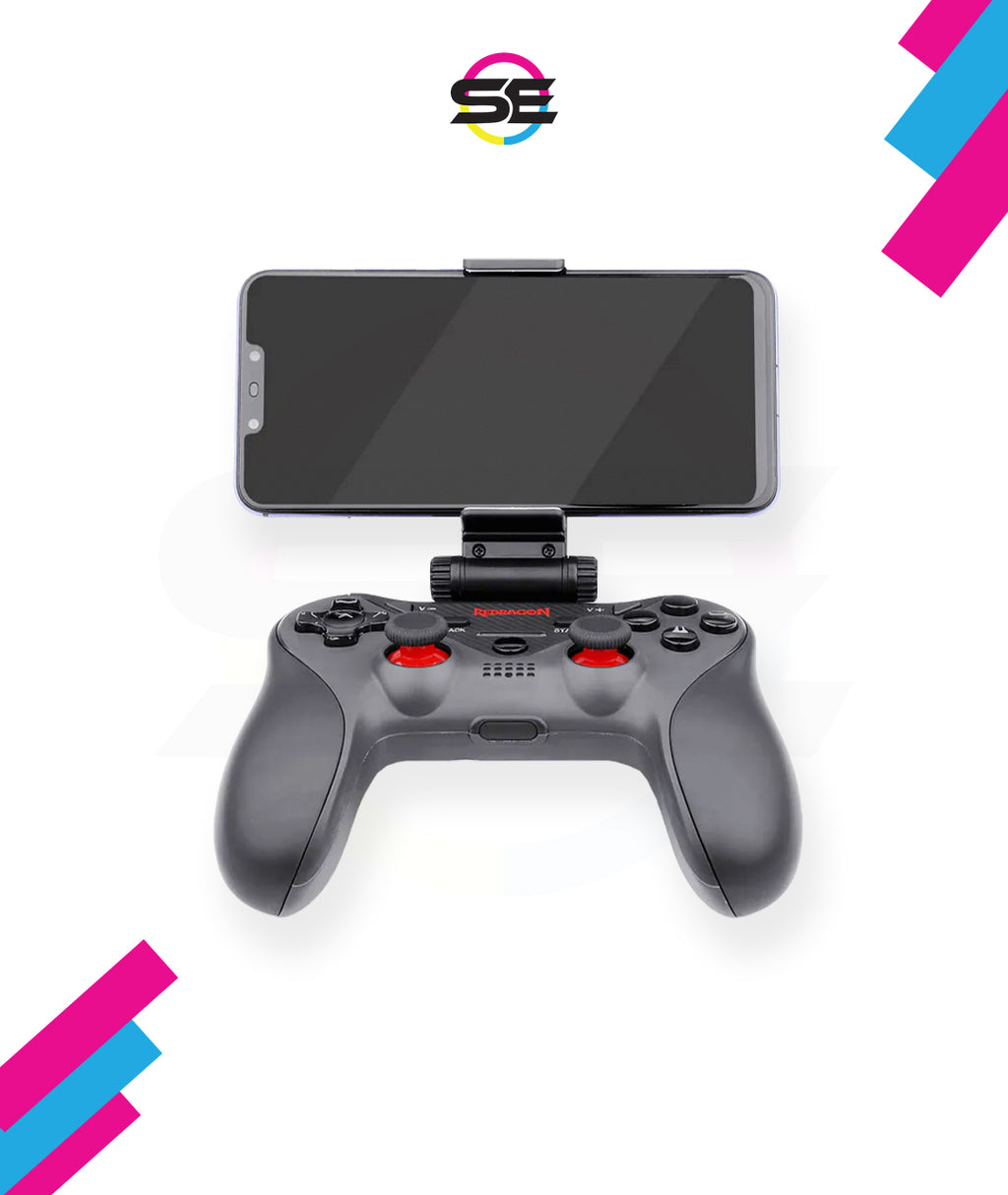 Redragon G812 Ceres Wireless Bluetooth Gaming Controller with Phone Clip – Dual Vibration, Dual Analog Joysticks – PC, Android, iOS, PS4, Switch & TV Box