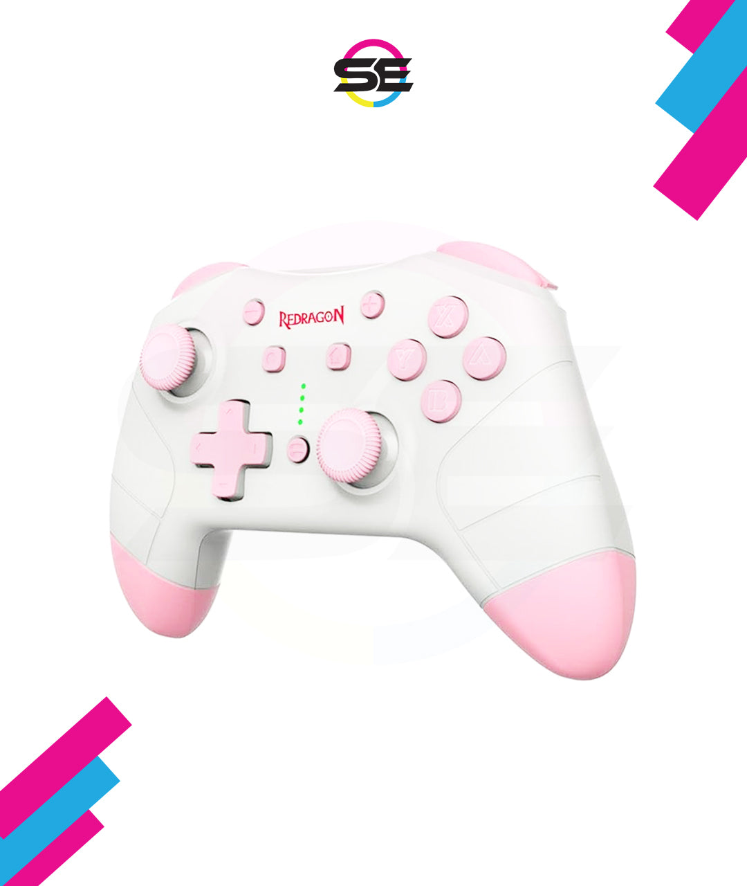 Redragon G815 Pluto Wireless Bluetooth Gaming Controller – Dual Vibration, NFC, Turbo, 3D Joystick – Switch, PS3/4/5, Xbox One X, PC & Android – Blue/White & Pink/Gray