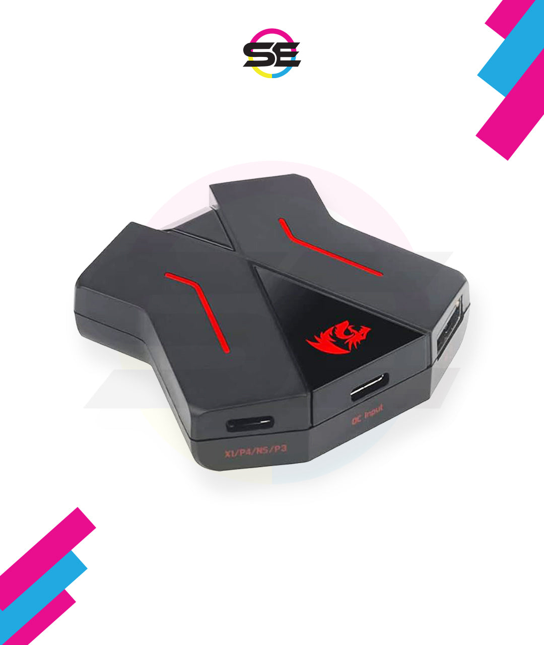 Redragon GA-200 Keyboard & Mouse to Console Converter – Plug & Play, No Lag – PS4, PS5, Xbox One X/S, Nintendo Switch – Black/Red