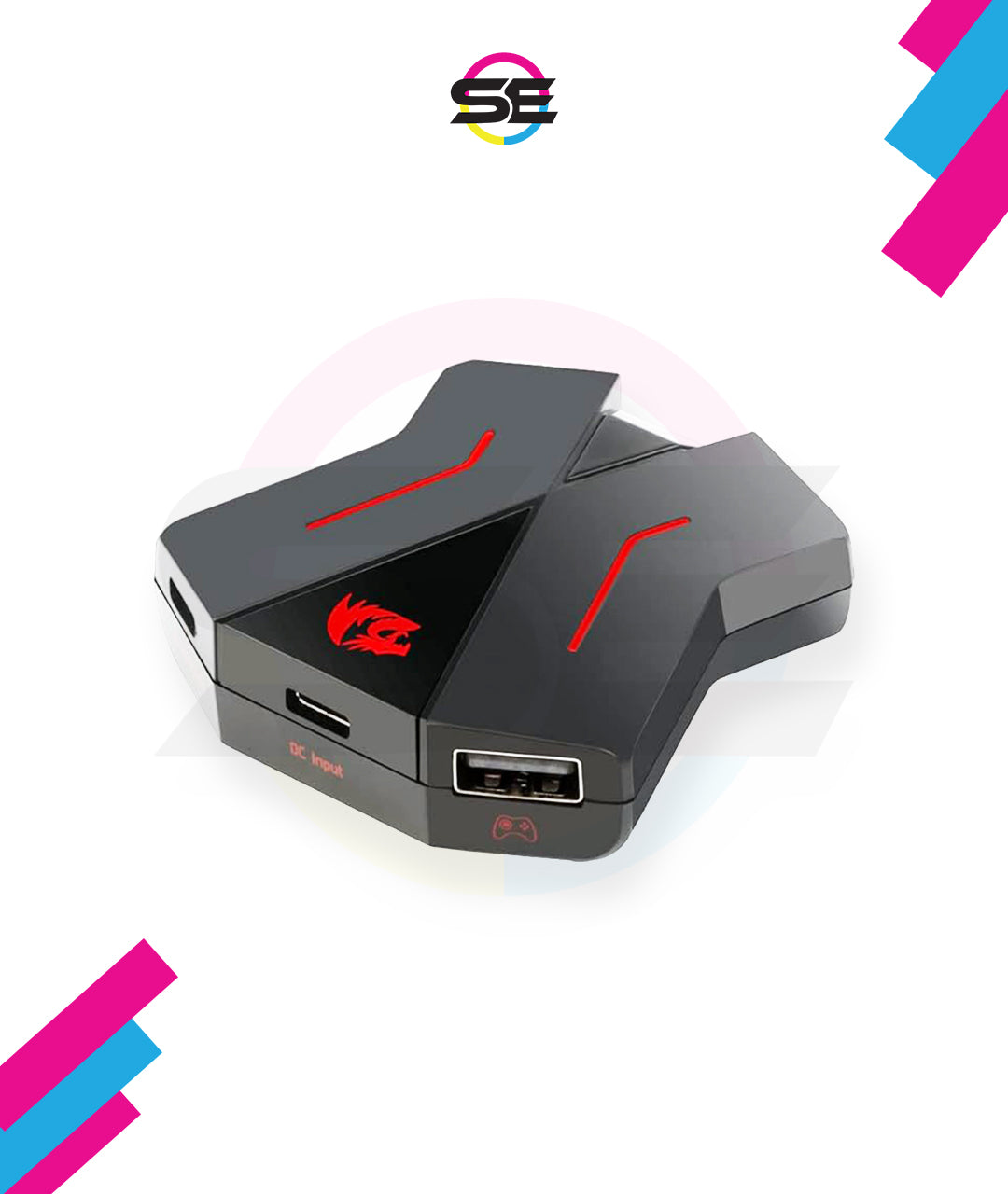 Redragon GA-200 Keyboard & Mouse to Console Converter – Plug & Play, No Lag – PS4, PS5, Xbox One X/S, Nintendo Switch – Black/Red