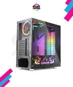 Redragon GC-608 PRO SteelJaw Pro RGB Gaming PC Case – Mid-Tower, Tempered Glass Front & Side, Motherboard RGB SYNC, 2+1 Double-Ring RGB Fans, ATX/mATX, USB 3.0 – Black