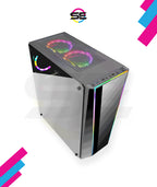 Redragon GC-702 RGB Gaming PC Case – Mid-Tower, Triple Tempered Glass (Front/Left/Right), Dual RGB Strip, 5 Double-Ring RGB Fans, Motherboard RGB SYNC, ATX/mATX, USB 3.0 – Black