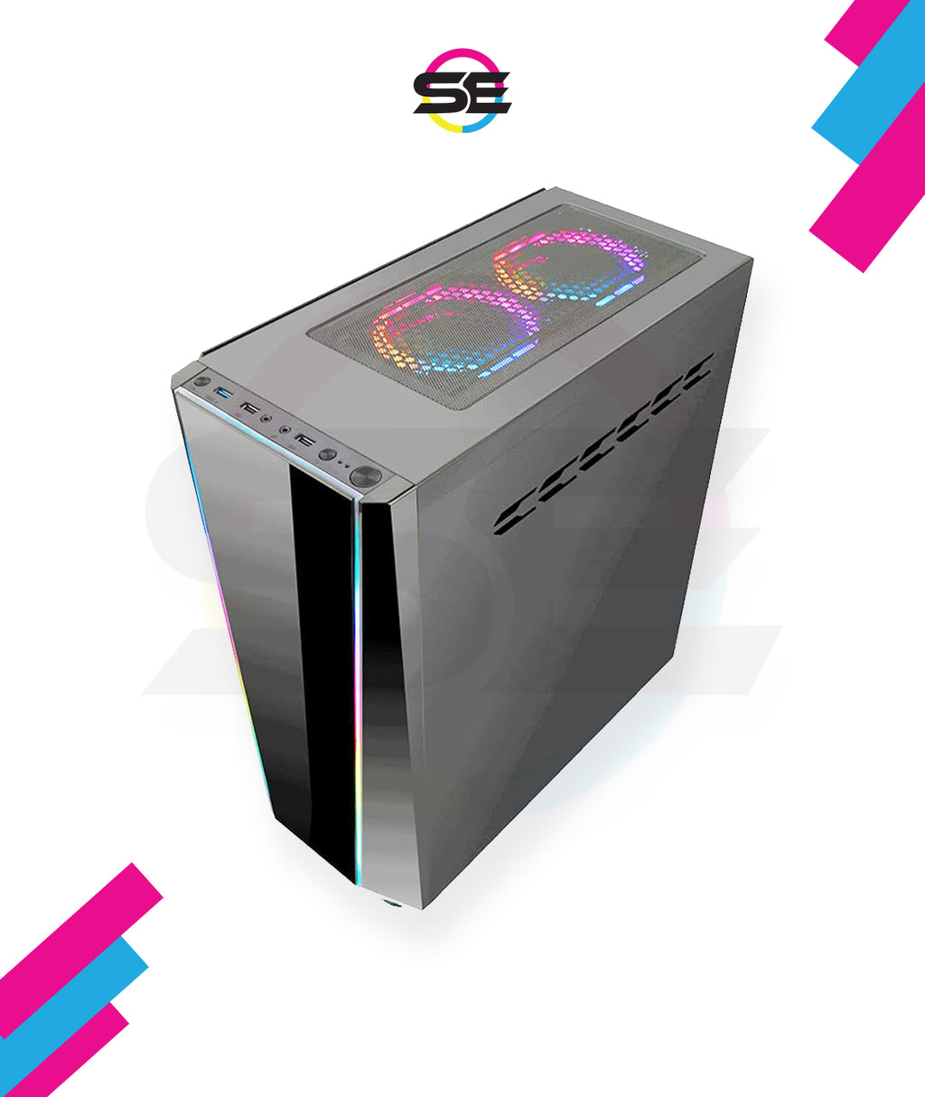 Redragon GC-702 RGB Gaming PC Case – Mid-Tower, Triple Tempered Glass (Front/Left/Right), Dual RGB Strip, 5 Double-Ring RGB Fans, Motherboard RGB SYNC, ATX/mATX, USB 3.0 – Black