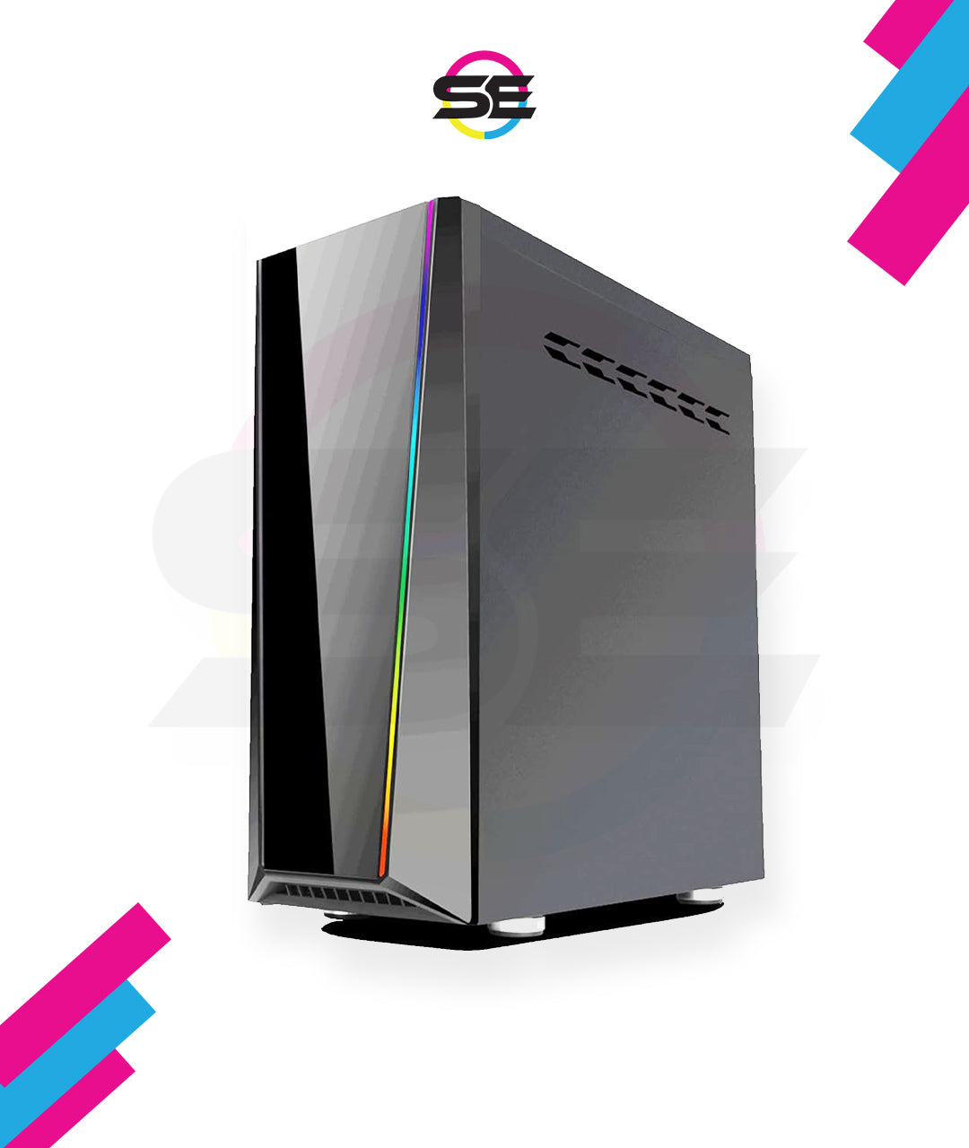 Redragon GC-702 RGB Gaming PC Case – Mid-Tower, Triple Tempered Glass (Front/Left/Right), Dual RGB Strip, 5 Double-Ring RGB Fans, Motherboard RGB SYNC, ATX/mATX, USB 3.0 – Black