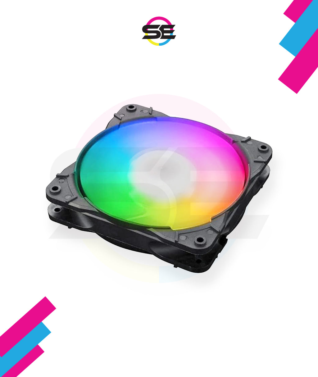 Redragon GC-F007 120mm Full-Color RGB Case Fan 3-Pack – 16.8M Colors, 57 Lighting Modes, Full Transparent Blades, 10-Port Connector, IR Remote – Black