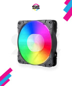 Redragon GC-F007 120mm Full-Color RGB Case Fan 3-Pack – 16.8M Colors, 57 Lighting Modes, Full Transparent Blades, 10-Port Connector, IR Remote – Black