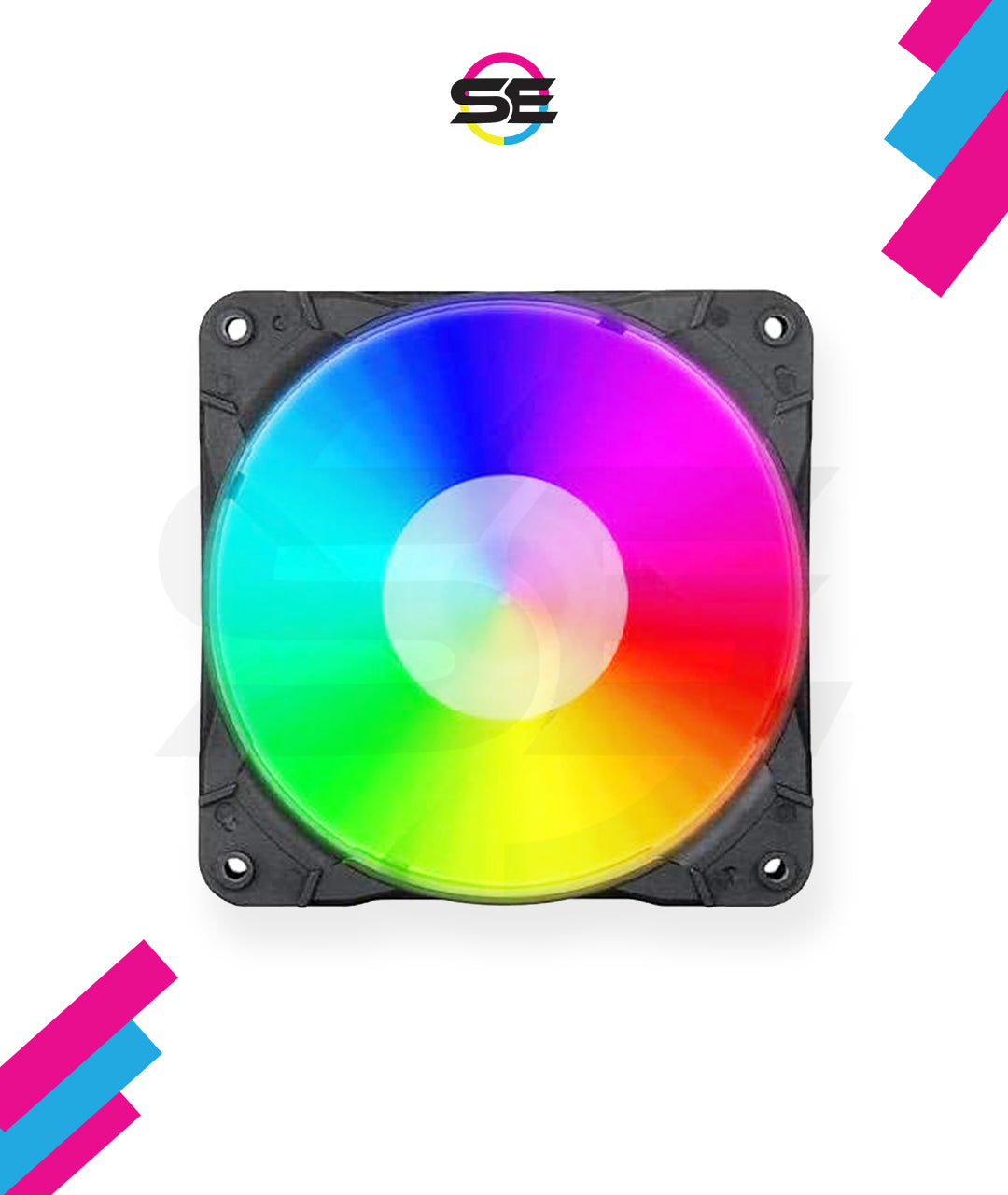 Redragon GC-F007 120mm Full-Color RGB Case Fan 3-Pack – 16.8M Colors, 57 Lighting Modes, Full Transparent Blades, 10-Port Connector, IR Remote – Black